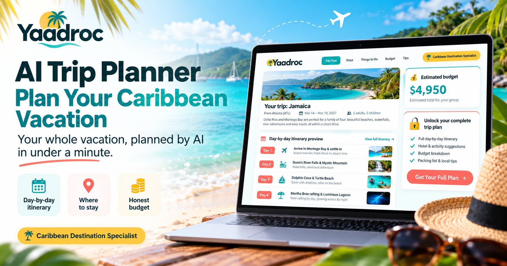 Yaadroc AI Trip Planner – plan your Caribbean vacation